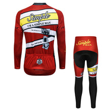 Load image into Gallery viewer, Thriller Rider Sports Bicycle Clothing Mens Cycling Jersey Long Sleeve and Trousers Kit(I&#39;m Simple Man)
