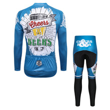 Load image into Gallery viewer, Thriller Rider Sports Bicycle Clothing Mens Cycling Jersey Long Sleeve and Trousers Kit(Cheers &amp; Beers)
