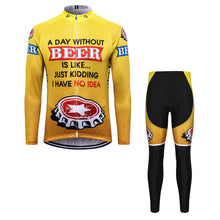 Load image into Gallery viewer, Thriller Rider Sports Bicycle Clothing Mens Cycling Jersey Long Sleeve and Trousers Kit(Beer Cap)
