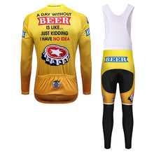 Load image into Gallery viewer, Thriller Rider Sports Bicycle Clothing Mens Cycling Jersey Long Sleeve and Bib Trousers Kit(Beer Cap)
