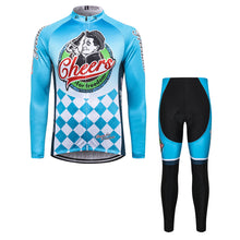 Load image into Gallery viewer, Thriller Rider Sports Bicycle Clothing Mens Cycling Jersey Long Sleeve and Trousers Kit(Cheers for Freedom)
