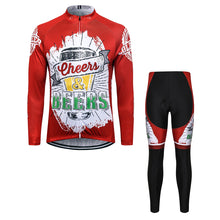 Load image into Gallery viewer, Thriller Rider Sports Bicycle Clothing Mens Cycling Jersey Long Sleeve and Trousers Kit(Cheers &amp; Beers)
