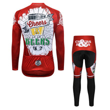 Load image into Gallery viewer, Thriller Rider Sports Bicycle Clothing Mens Cycling Jersey Long Sleeve and Trousers Kit(Cheers &amp; Beers)
