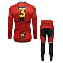 Load image into Gallery viewer, Thriller Rider Sports Bicycle Clothing Mens Cycling Jersey Long Sleeve and Trousers Kit(Give Us 3 Feet Please)
