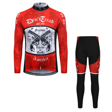 Load image into Gallery viewer, Thriller Rider Sports Bicycle Clothing Mens Cycling Jersey Long Sleeve and Trousers Kit(Don&#39;t Cread on Me)
