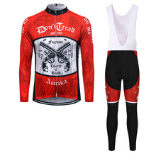 Load image into Gallery viewer, Thriller Rider Sports Bicycle Clothing Mens Cycling Jersey Long Sleeve and Bib Trousers Kit(Don&#39;t Cread on Me)
