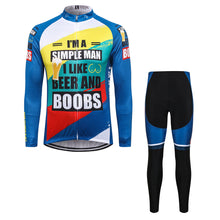 Load image into Gallery viewer, Thriller Rider Sports Bicycle Clothing Mens Cycling Jersey Long Sleeve and Trousers Kit(I&#39;m a Simple Man)
