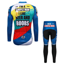 Load image into Gallery viewer, Thriller Rider Sports Bicycle Clothing Mens Cycling Jersey Long Sleeve and Trousers Kit(I&#39;m a Simple Man)
