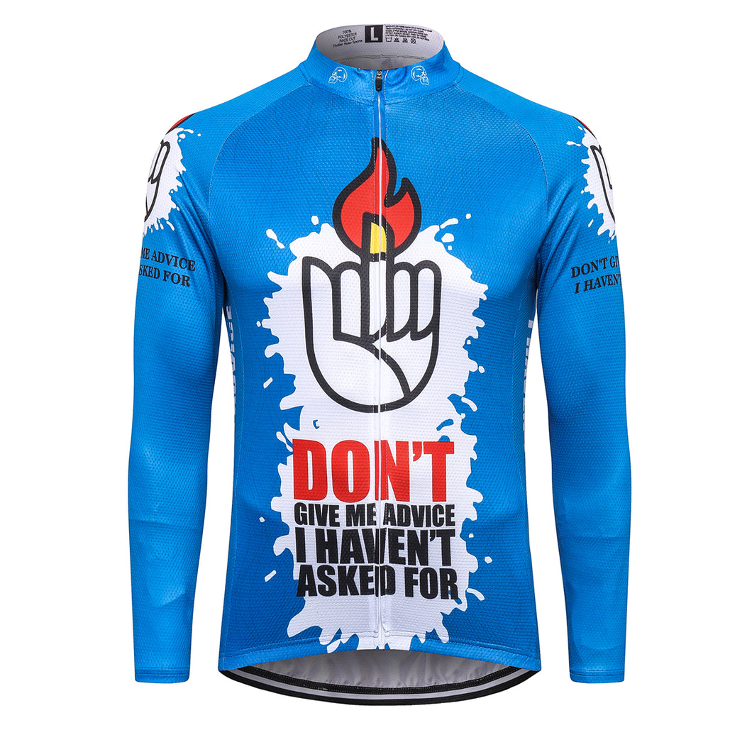 Thriller Rider Sports Bicycle Clothing Mens Cycling Jersey Long Sleeve(Don't Give Me Advice)