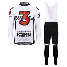 Load image into Gallery viewer, Thriller Rider Sports Bicycle Clothing Mens Cycling Jersey Long Sleeve and Bib Trousers Kit(Give Us 3 Feet Please)
