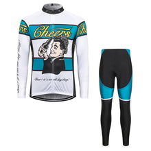 Load image into Gallery viewer, Thriller Rider Sports Bicycle Clothing Mens Cycling Jersey Long Sleeve and Trousers Kit(Cheers for Being)
