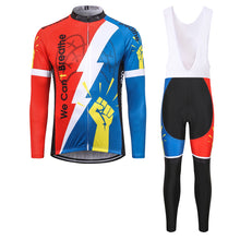 Load image into Gallery viewer, Thriller Rider Sports Bicycle Clothing Mens Cycling Jersey Long Sleeve and Bib Trousers Kit(We Can&#39;t Breathe)
