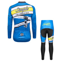 Load image into Gallery viewer, Thriller Rider Sports Bicycle Clothing Mens Cycling Jersey Long Sleeve and Trousers Kit(I&#39;m Simple Man)
