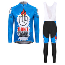 Load image into Gallery viewer, Thriller Rider Sports Bicycle Clothing Mens Cycling Jersey Long Sleeve and Bib Trousers Kit(Don&#39;t Give Me Advice)
