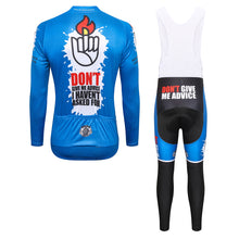 Load image into Gallery viewer, Thriller Rider Sports Bicycle Clothing Mens Cycling Jersey Long Sleeve and Bib Trousers Kit(Don&#39;t Give Me Advice)
