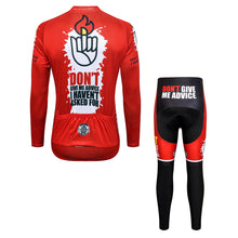 Load image into Gallery viewer, Thriller Rider Sports Bicycle Clothing Mens Cycling Jersey Long Sleeve and Trousers Kit(Don&#39;t Give Me Advice)
