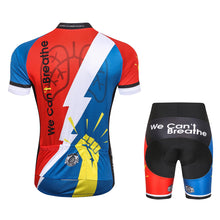 Load image into Gallery viewer, Thriller Rider Sports Bicycle Clothing Mens Cycling Jersey Short Sleeve and Shorts Kit(We Can&#39;t Breathe)
