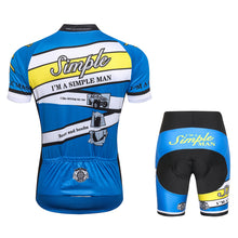 Load image into Gallery viewer, Thriller Rider Sports Bicycle Clothing Mens Cycling Jersey Short Sleeve and Shorts Kit(I&#39;m Simple Man)
