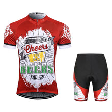 Load image into Gallery viewer, Thriller Rider Sports Bicycle Clothing Mens Cycling Jersey Short Sleeve and Shorts Kit(Cheers &amp; Beers)
