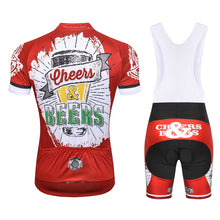 Load image into Gallery viewer, Thriller Rider Sports Bicycle Clothing Mens Cycling Jersey Short Sleeve and Bib Shorts Kit(Cheers &amp; Beers)
