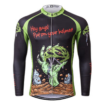 Load image into Gallery viewer, Thriller Rider Sports Bicycle Clothing Mens Cycling Jersey Long Sleeve(Hey Guys! Put on Your Helmet!)
