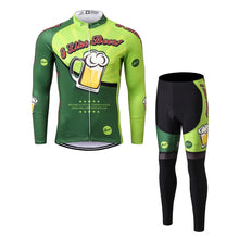 Load image into Gallery viewer, Thriller Rider Sports Bicycle Clothing Mens Cycling Jersey Long Sleeve and Trousers Kit(I Like Beer)
