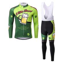 Load image into Gallery viewer, Thriller Rider Sports Bicycle Clothing Mens Cycling Jersey Long Sleeve and Bib Trousers Kit(I Like Beer)
