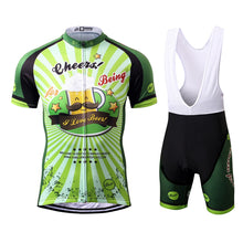 Load image into Gallery viewer, Thriller Rider Sports Bicycle Clothing Mens Cycling Jersey Short Sleeve and Bib Shorts Kit(Cheer for Being)
