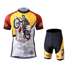 Load image into Gallery viewer, Thriller Rider Sports Bicycle Clothing Mens Cycling Jersey Short Sleeve and Shorts Kit(Feel in Your Wheels)
