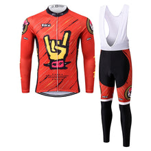 Load image into Gallery viewer, Thriller Rider Sports Bicycle Clothing Mens Cycling Jersey Long Sleeve and Bib Trousers Kit(Rock)
