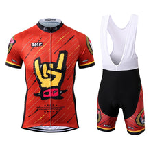 Load image into Gallery viewer, Thriller Rider Sports Bicycle Clothing Mens Cycling Jersey Short Sleeve and Bib Shorts Kit(Rock)
