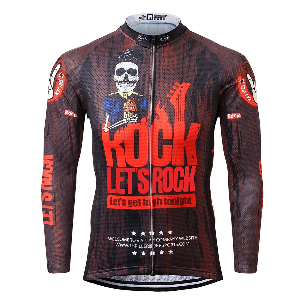 Thriller Rider Sports Bicycle Clothing Mens Cycling Jersey Long Sleeve(Let's Rock)