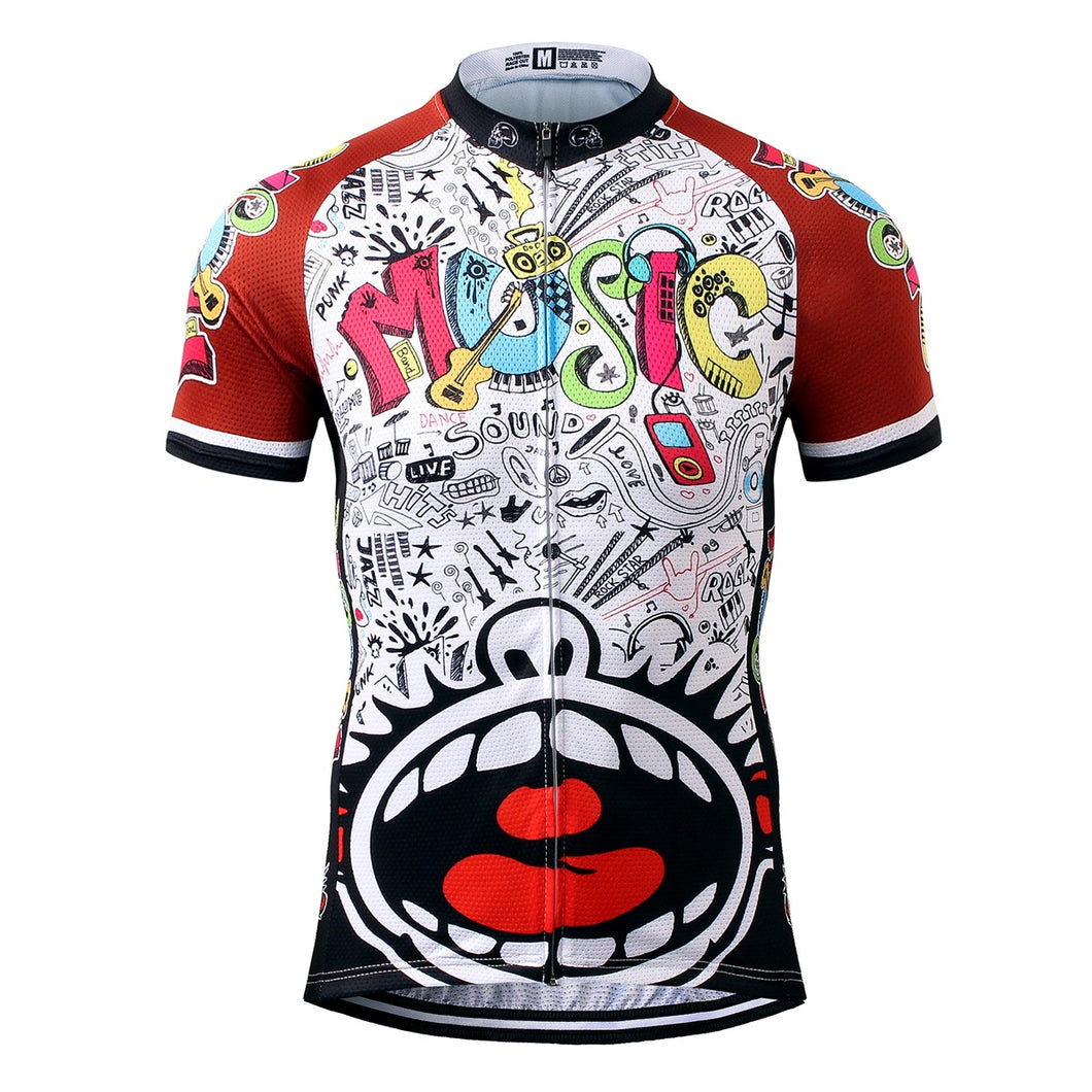 Thriller Rider Sports Bicycle Clothing Mens Cycling Jersey Short Sleeve(Love Music)