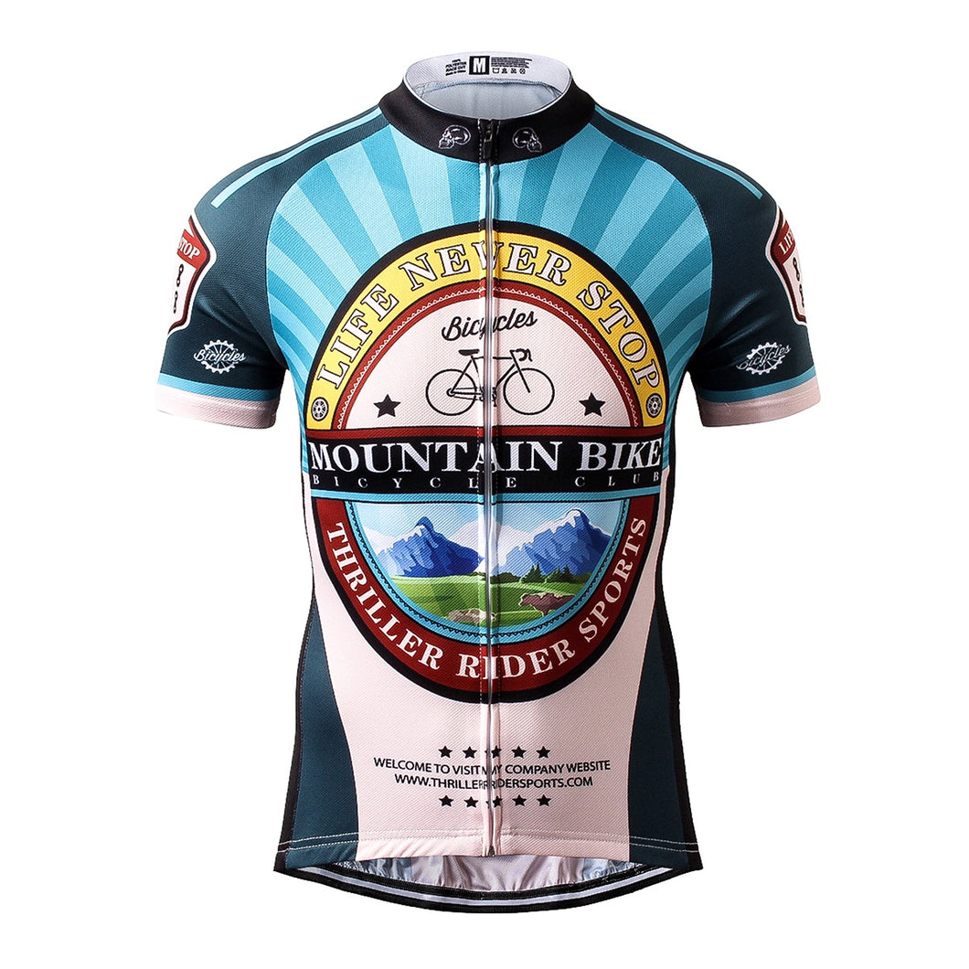 Thriller Rider Sports Bicycle Clothing Mens Cycling Jersey Short Sleeve(Mountian Bike Bicycle Club)