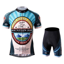 Load image into Gallery viewer, Thriller Rider Sports Bicycle Clothing Mens Cycling Jersey Short Sleeve and Shorts Kit(Mountian Bike Bicycle Club)
