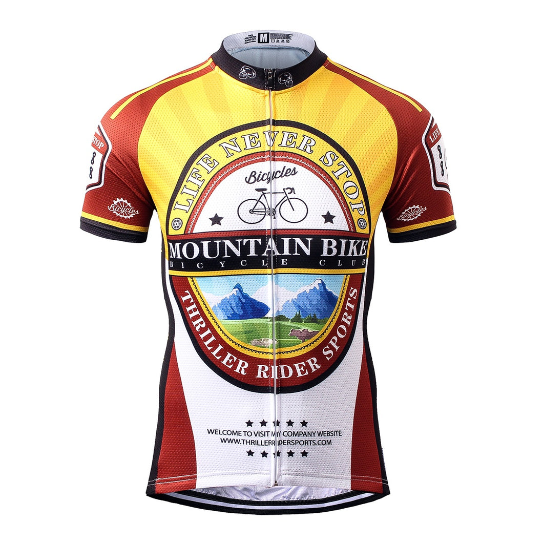 Thriller Rider Sports Bicycle Clothing Mens Cycling Jersey Short Sleeve(Mountian Bike Bicycle Club)