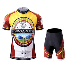 Load image into Gallery viewer, Thriller Rider Sports Bicycle Clothing Mens Cycling Jersey Short Sleeve and Shorts Kit(Mountian Bike Bicycle Club)
