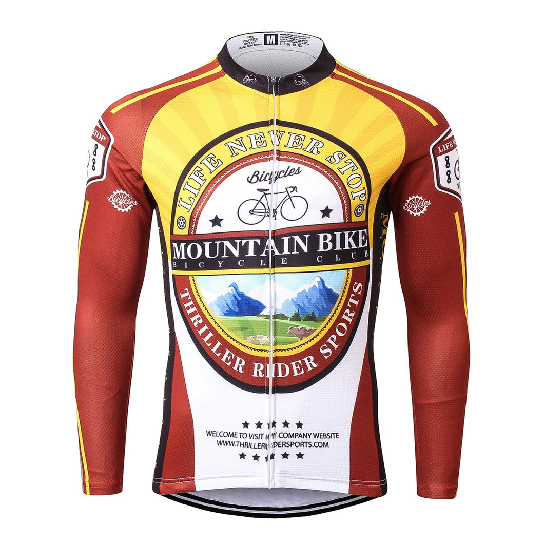 Thriller Rider Sports Bicycle Clothing Mens Cycling Jersey Long Sleeve(Mountian Bike Bicycle Club)