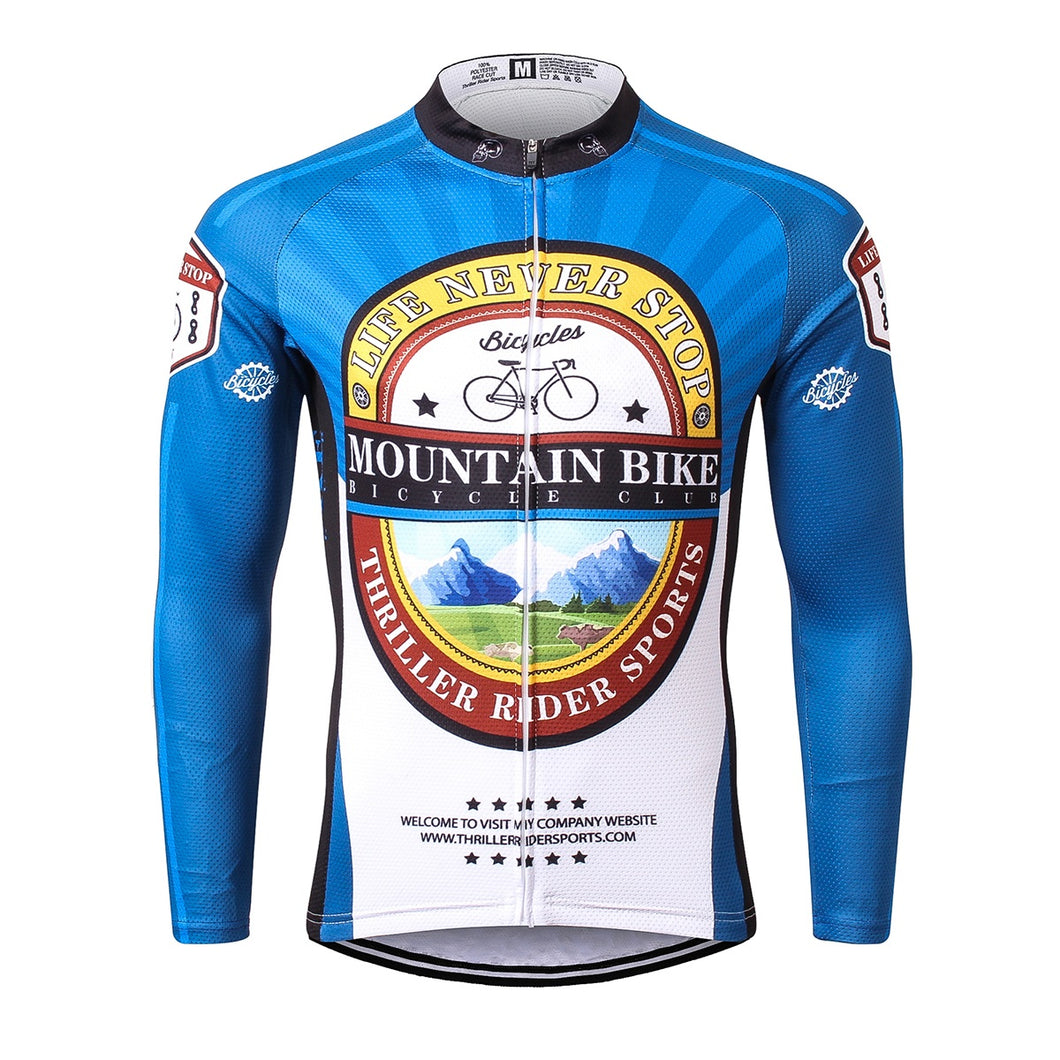 Thriller Rider Sports Bicycle Clothing Mens Cycling Jersey Long Sleeve(Mountian Bike Bicycle Club)