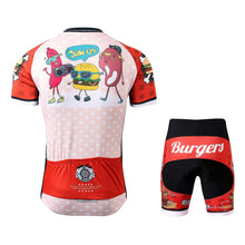 Load image into Gallery viewer, Thriller Rider Sports Bicycle Clothing Mens Cycling Jersey Short Sleeve and Shorts Kit(The Burgers)
