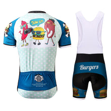 Load image into Gallery viewer, Thriller Rider Sports Bicycle Clothing Mens Cycling Jersey Short Sleeve and Bib Shorts Kit(The Burgers)
