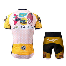 Load image into Gallery viewer, Thriller Rider Sports Bicycle Clothing Mens Cycling Jersey Short Sleeve and Shorts Kit(The Burgers)
