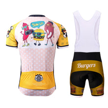 Load image into Gallery viewer, Thriller Rider Sports Bicycle Clothing Mens Cycling Jersey Short Sleeve and Bib Shorts Kit(The Burgers)
