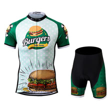 Load image into Gallery viewer, Thriller Rider Sports Bicycle Clothing Mens Cycling Jersey Short Sleeve and Shorts Kit(The Burgers)
