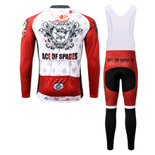 Load image into Gallery viewer, Thriller Rider Sports Bicycle Clothing Mens Cycling Jersey Long Sleeve and Bib Trousers Kit(Ace of Spades)
