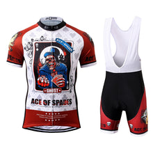 Load image into Gallery viewer, Thriller Rider Sports Bicycle Clothing Mens Cycling Jersey Short Sleeve and Bib Shorts Kit(Ace of Spades)
