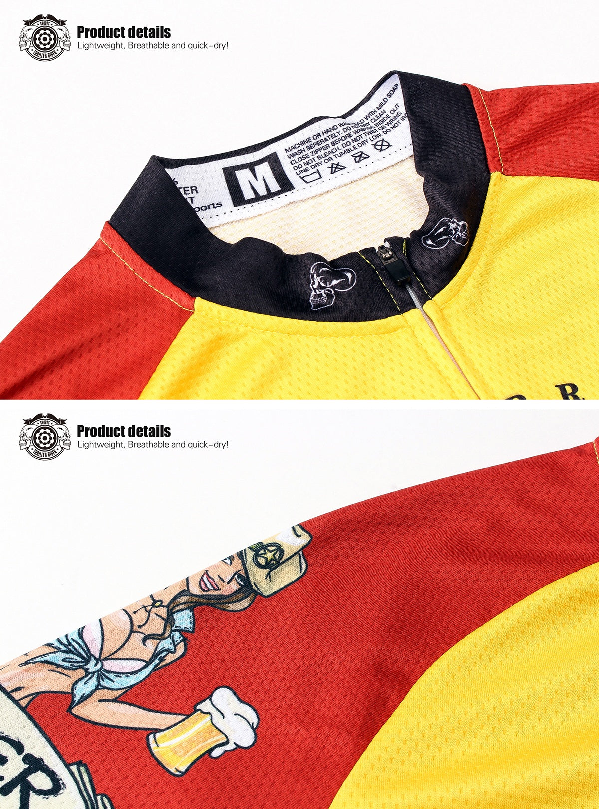 Baddery Print-Shirt Fahrrad T-Shirt : Bike Shadow - Sport Tshirts