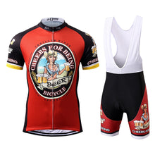 Load image into Gallery viewer, Thriller Rider Sports Bicycle Clothing Mens Cycling Jersey Short Sleeve and Bib Shorts Kit(Cheer for Being)
