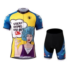 Load image into Gallery viewer, Thriller Rider Sports Bicycle Clothing Mens Cycling Jersey Short Sleeve and Shorts Kit(Everything Will Be OK)
