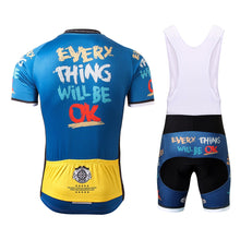 Load image into Gallery viewer, Thriller Rider Sports Bicycle Clothing Mens Cycling Jersey Short Sleeve and Bib Shorts Kit(Everything Will Be OK)
